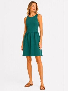 Everly Size M Sleeveless Teal Fit & Flare Mini Dress